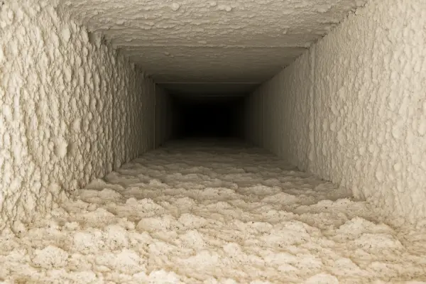 an AC duct very dirty on the inside from Air Conditioning Repair Dallas in Dallas, TX - Air Conditioner Installation