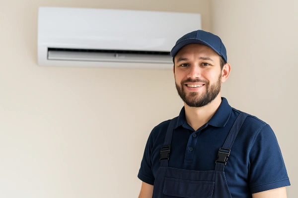 an air conditioning technician smiling at the camera from Air Conditioning Repair Dallas in Frisco, TX - Frisco TX
